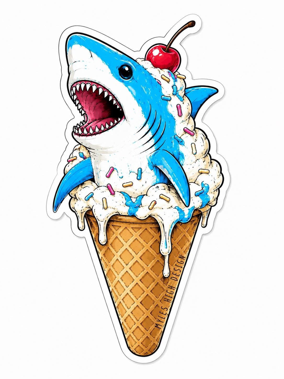 Ice Cream Shark Sticker