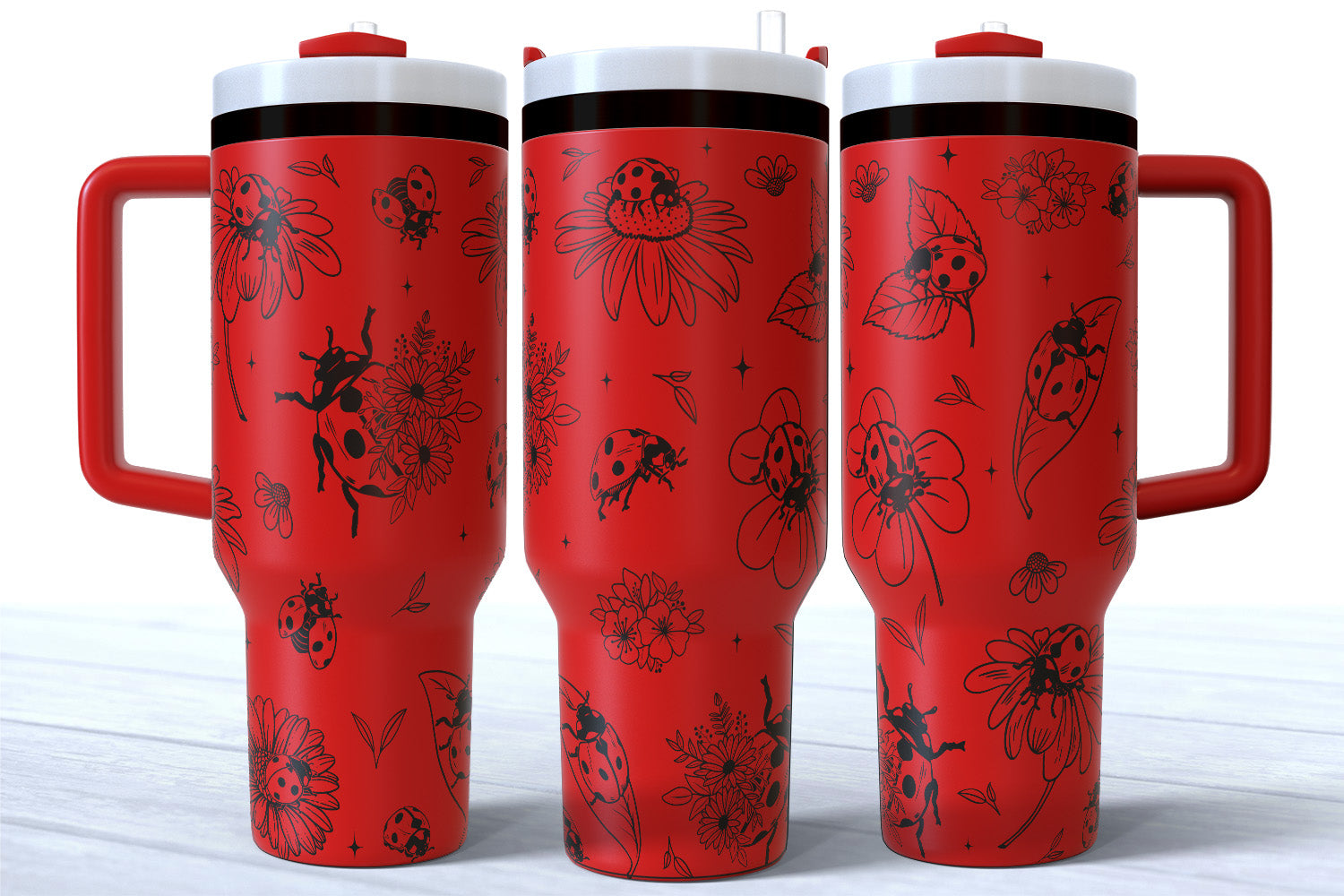 Floral Ladybug 40oz
