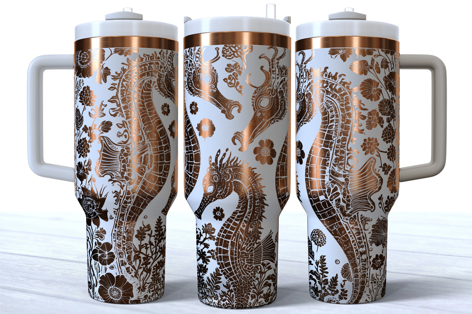 Seahorse & Flowers 40oz