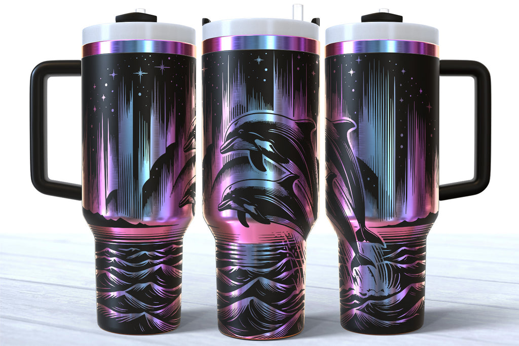 Northern Lights Dolphins 40oz