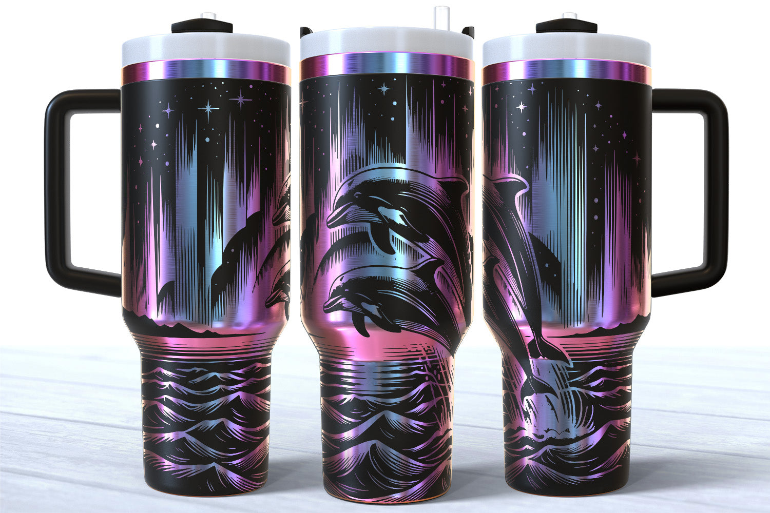 Northern Lights Dolphins 40oz