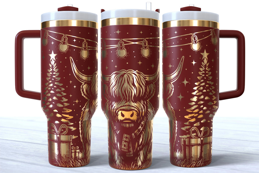 Christmas Highland Cows 40oz