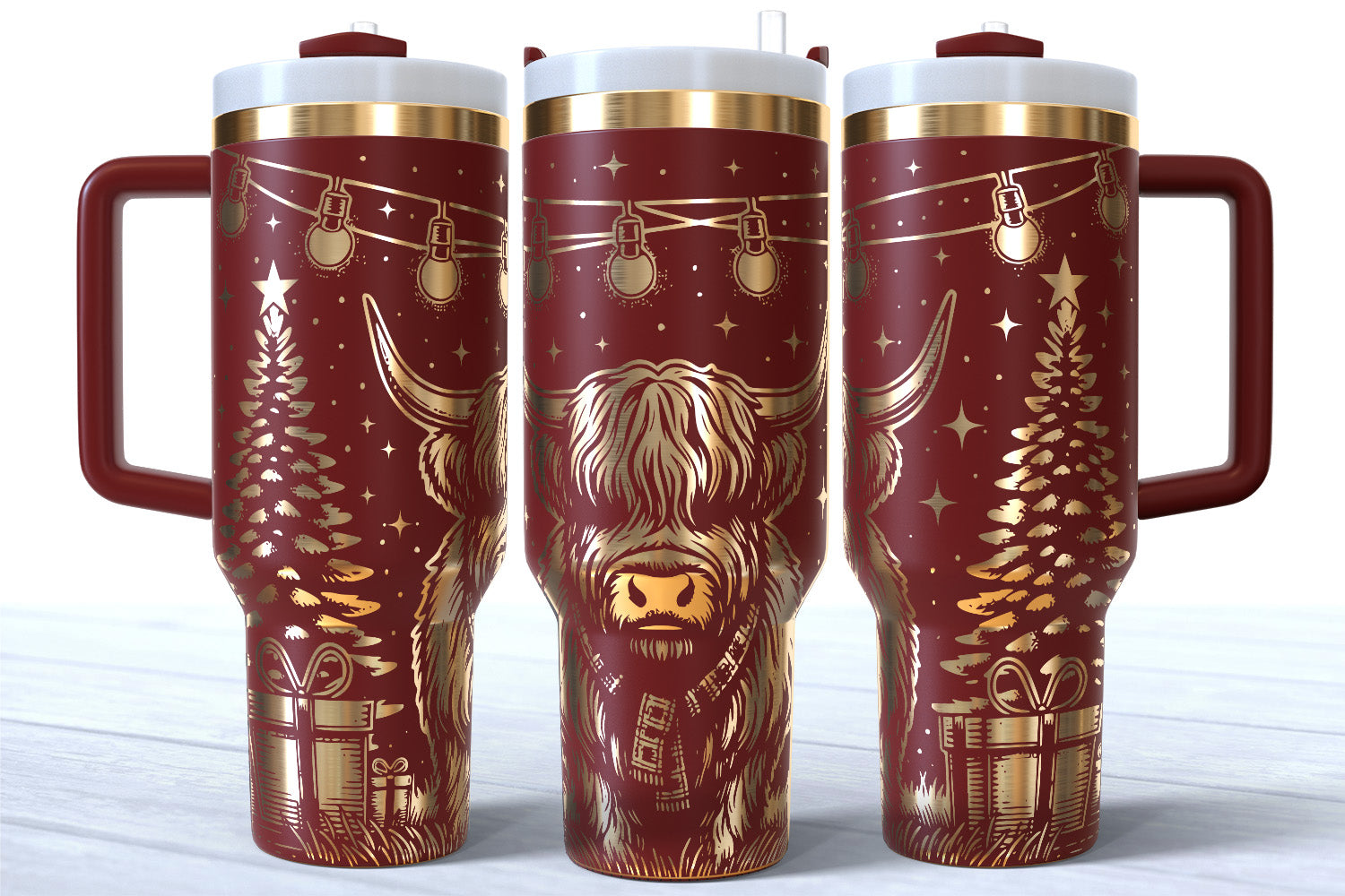 Christmas Highland Cows 40oz