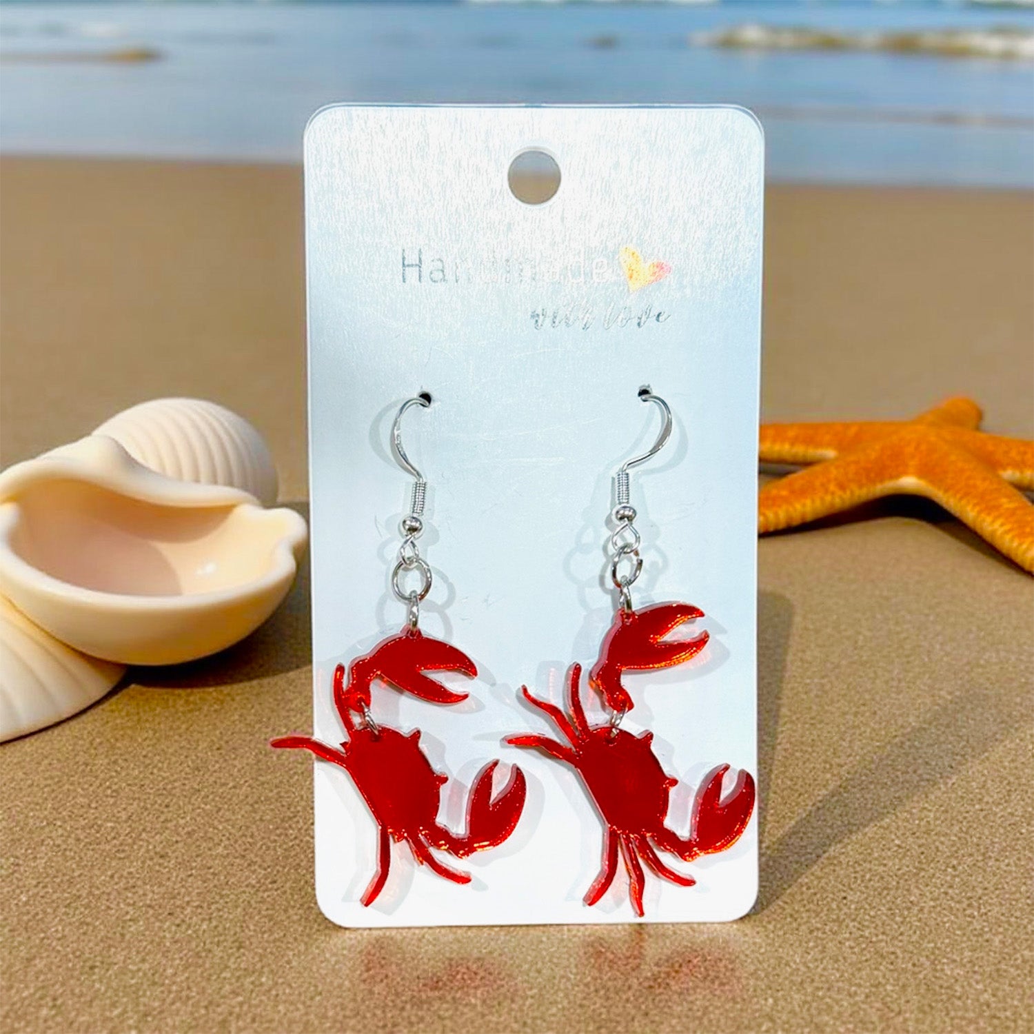 Red Crab Earrings