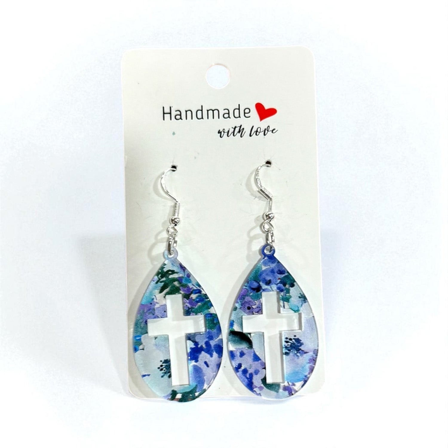 Blue Cross Earrings