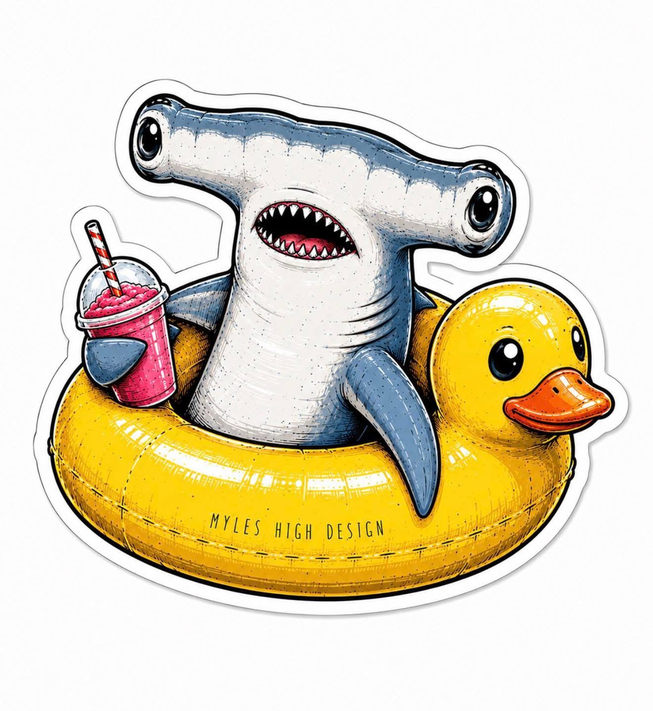 Hammerhead in Floaty Sticker