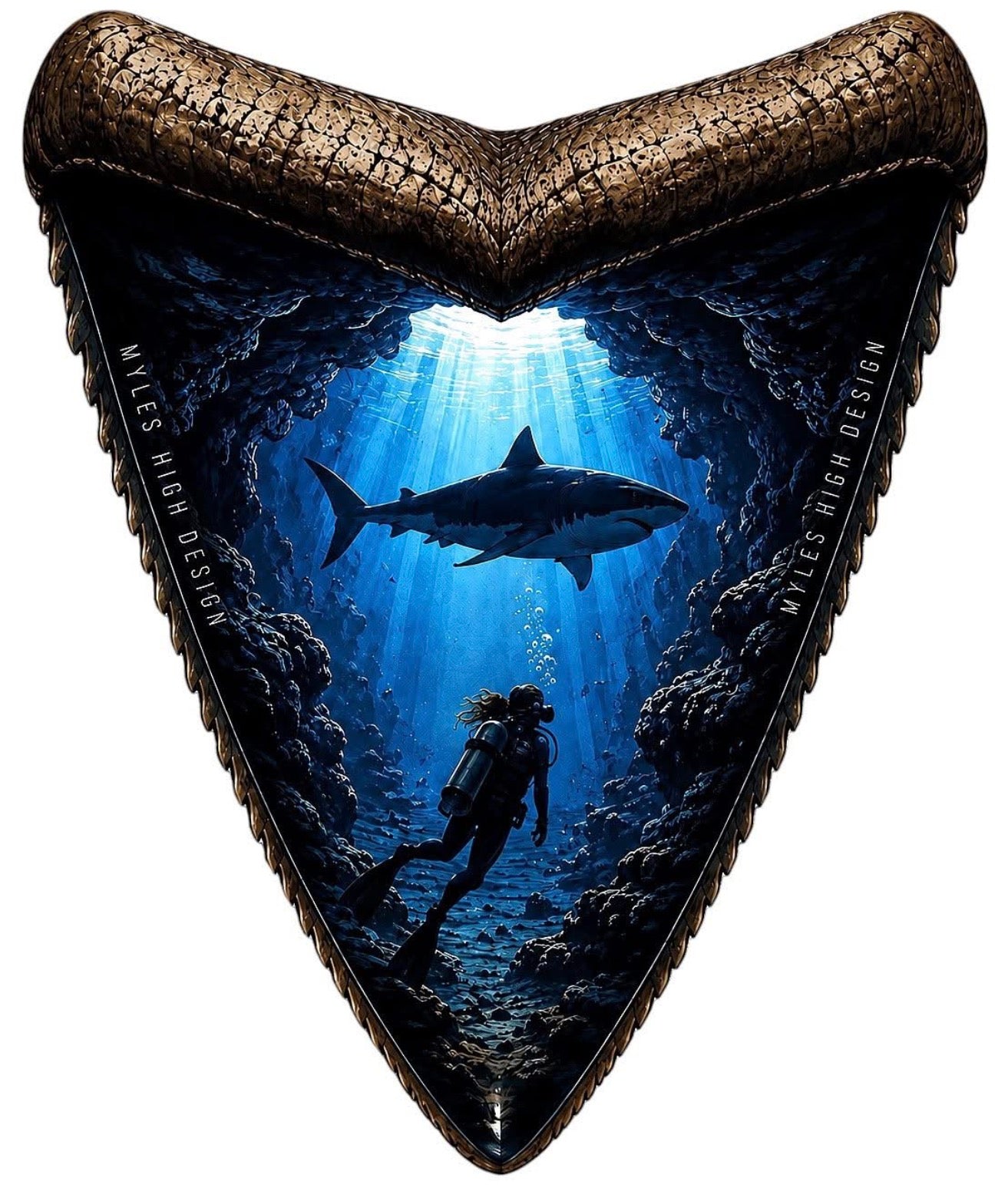 Shark Tooth & Diver Sticker