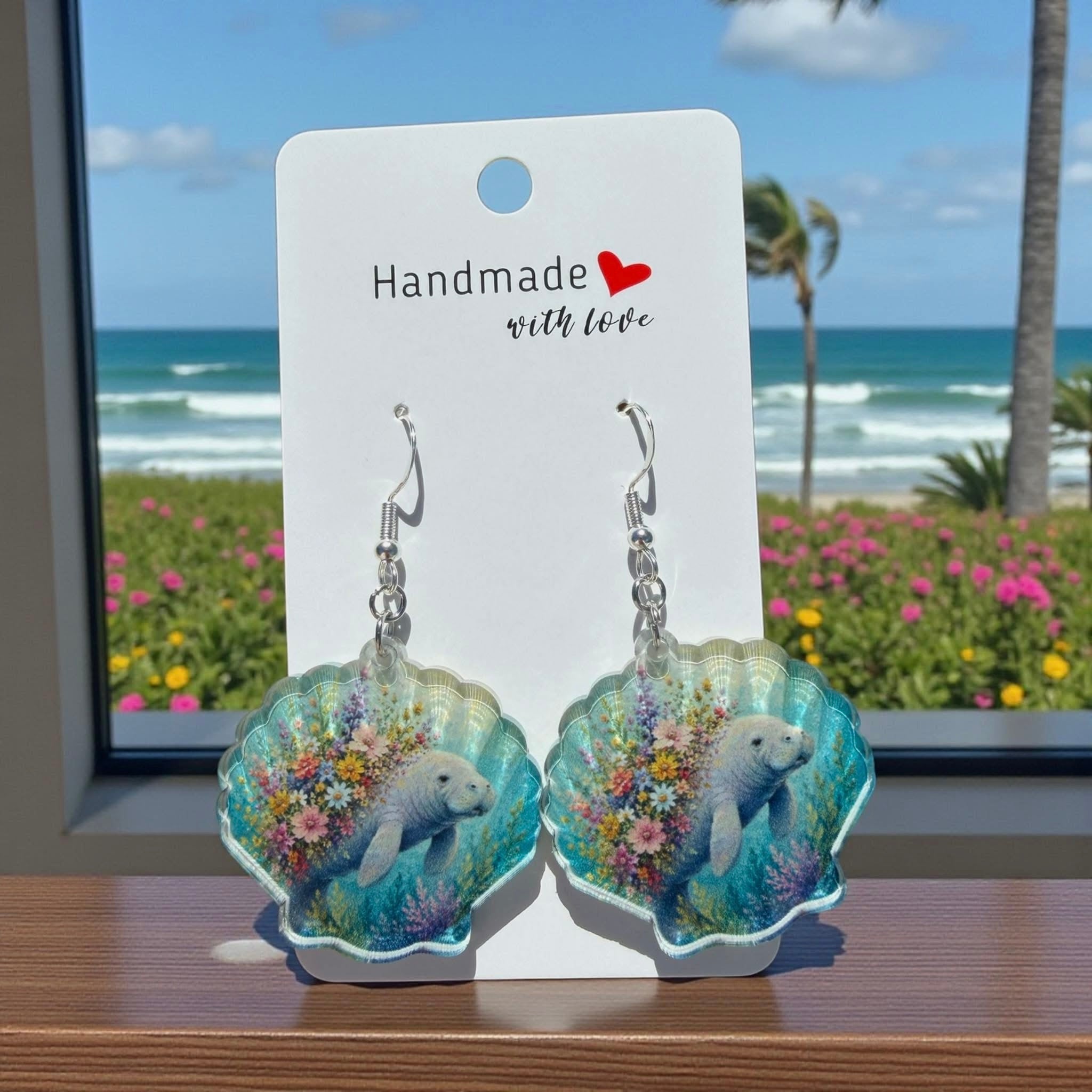 Manatee Flower Earrings