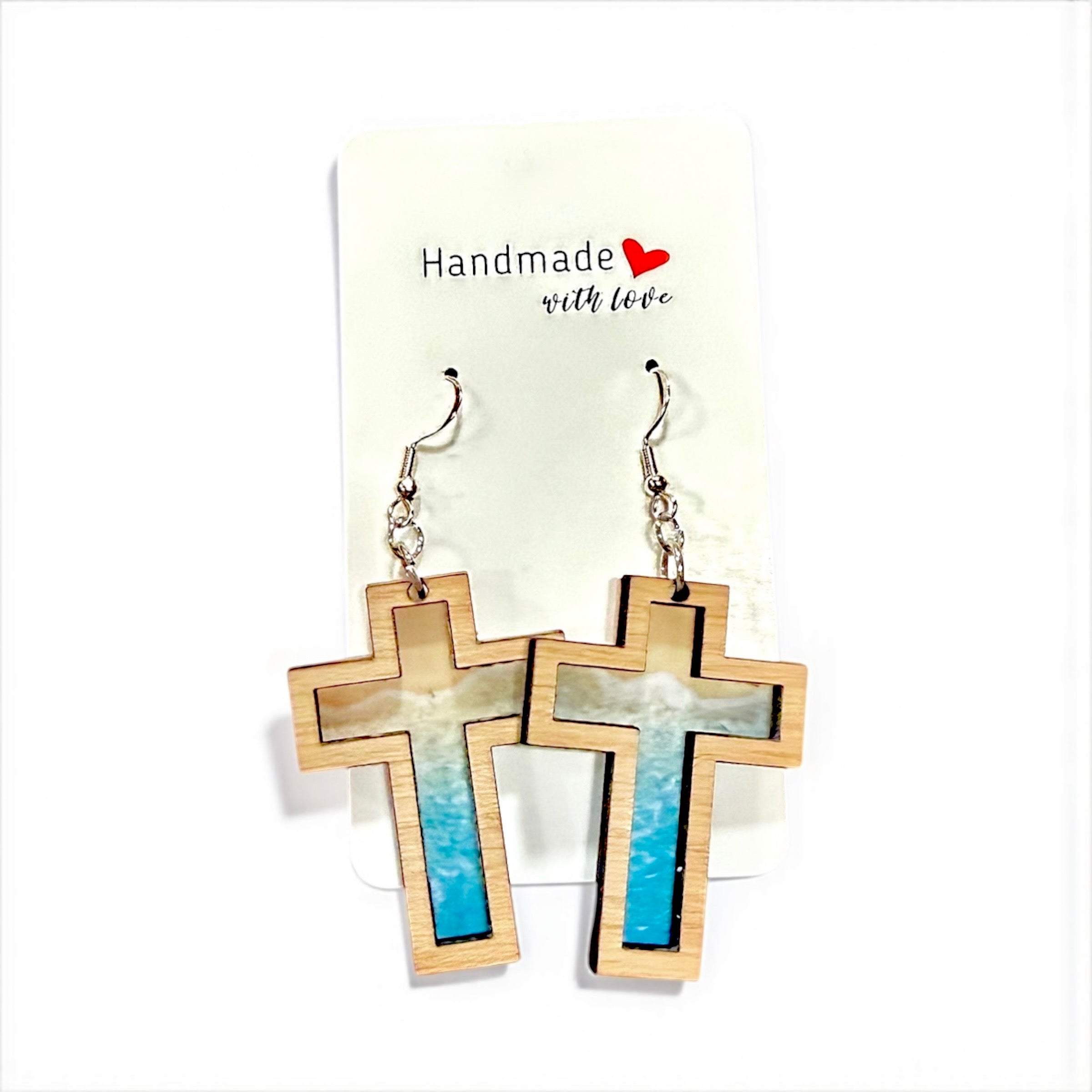Beach Cross Earrings