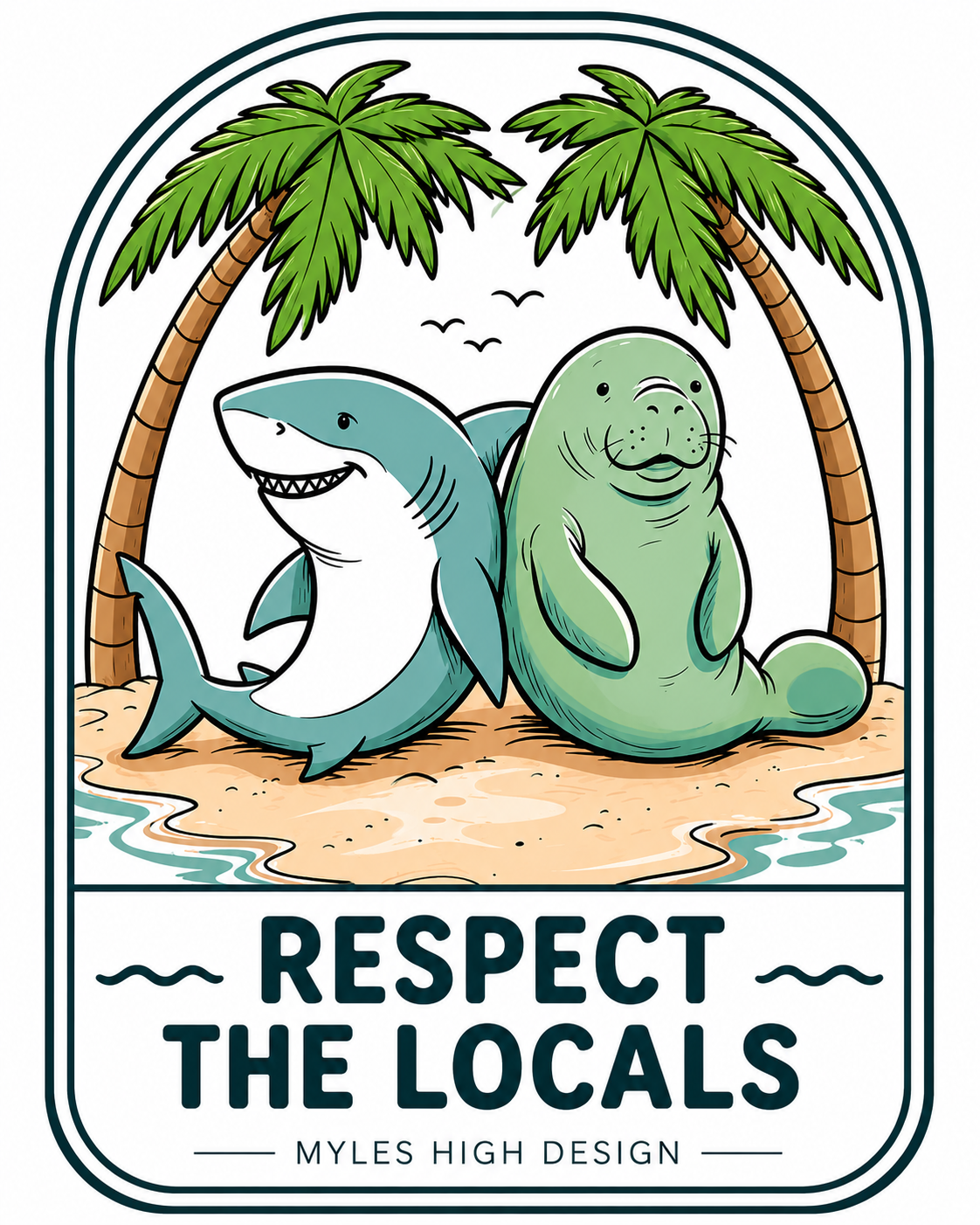 Respect the Locals Sticker (shark & manatee)