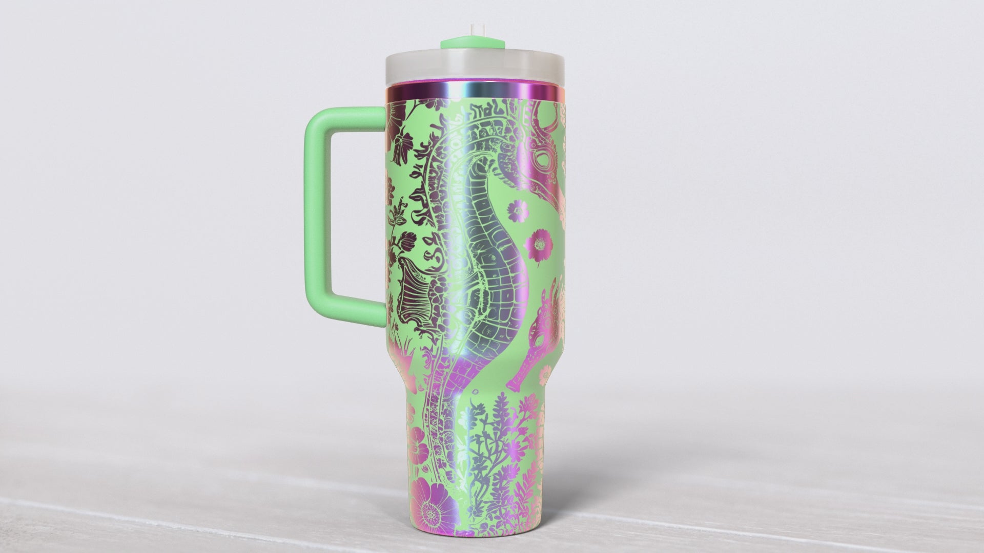 Seahorse & Flowers 40oz